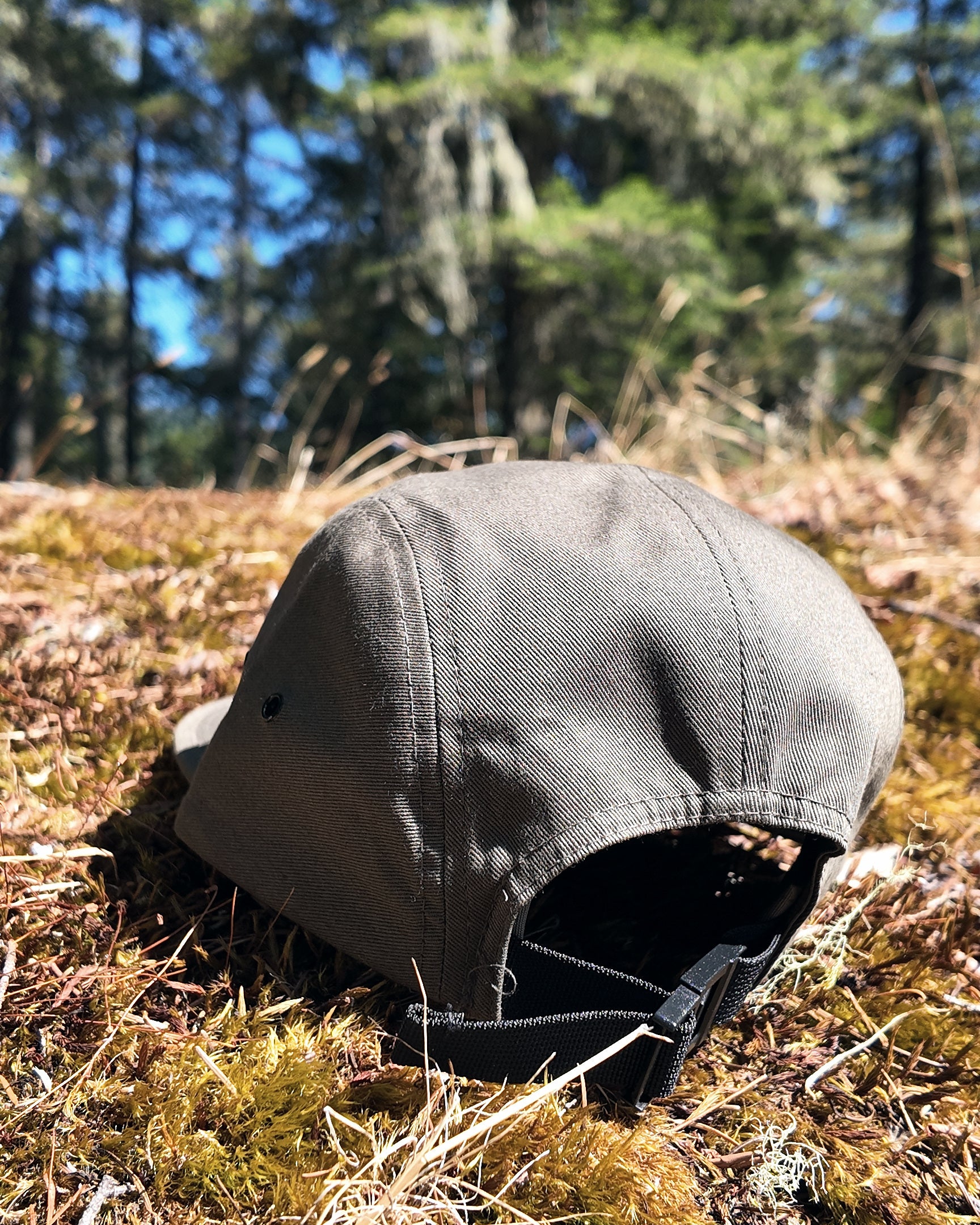The Lookout Cap in khaki, back view showing the adjustable closure