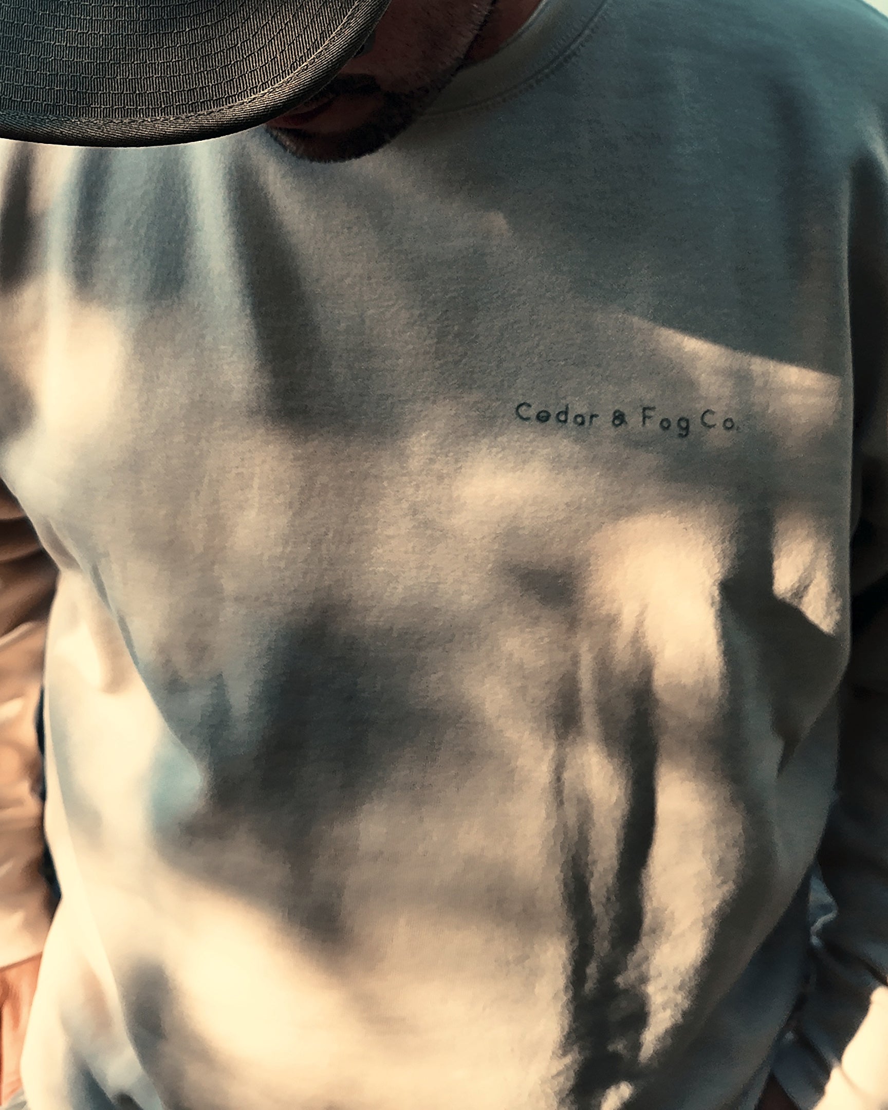 The Cabin Crew in bone showing the heavyweight fleece drape