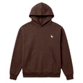 The Hound Hoodie in Brown — coonhound embroidered on the chest