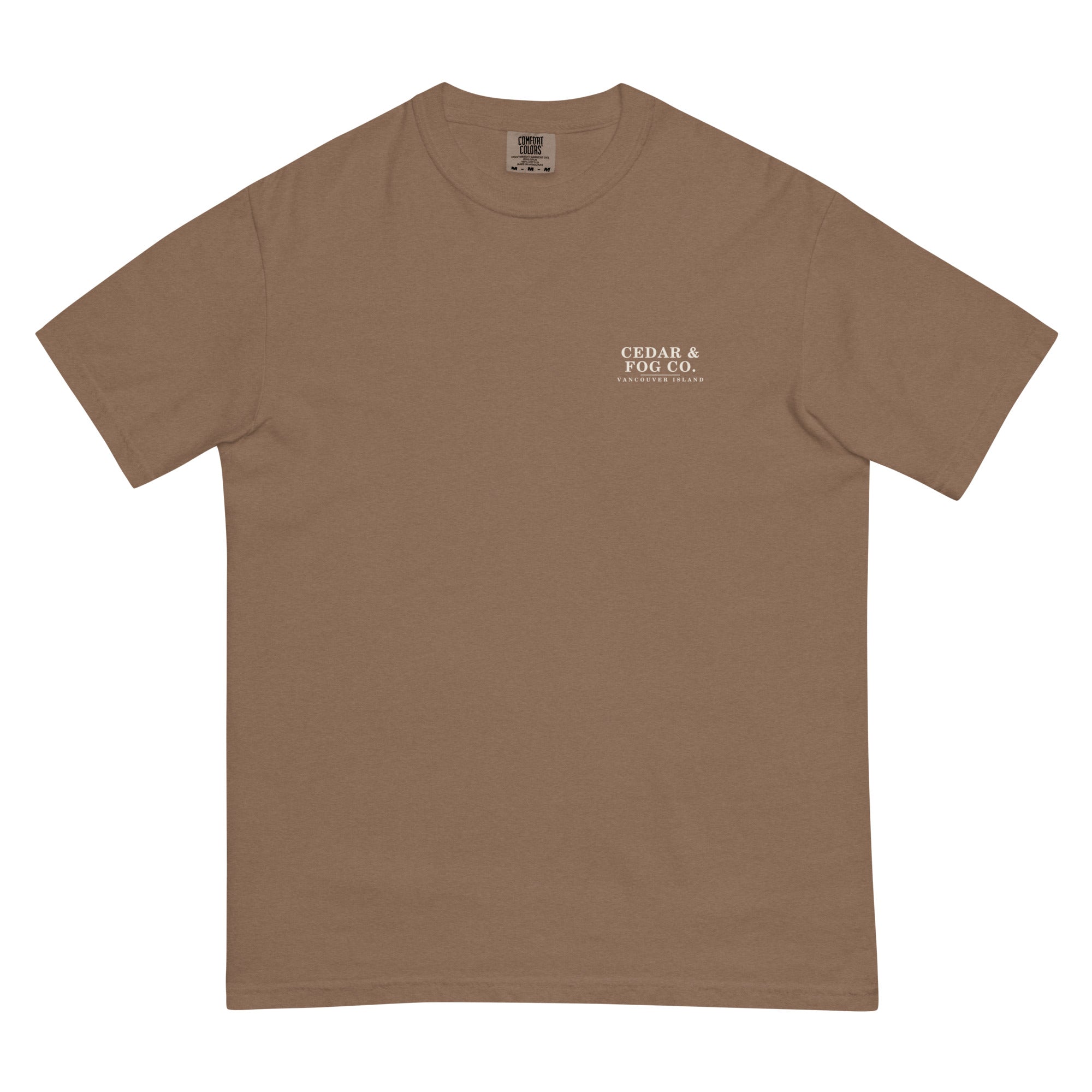 The Overcast Tee in espresso, front view