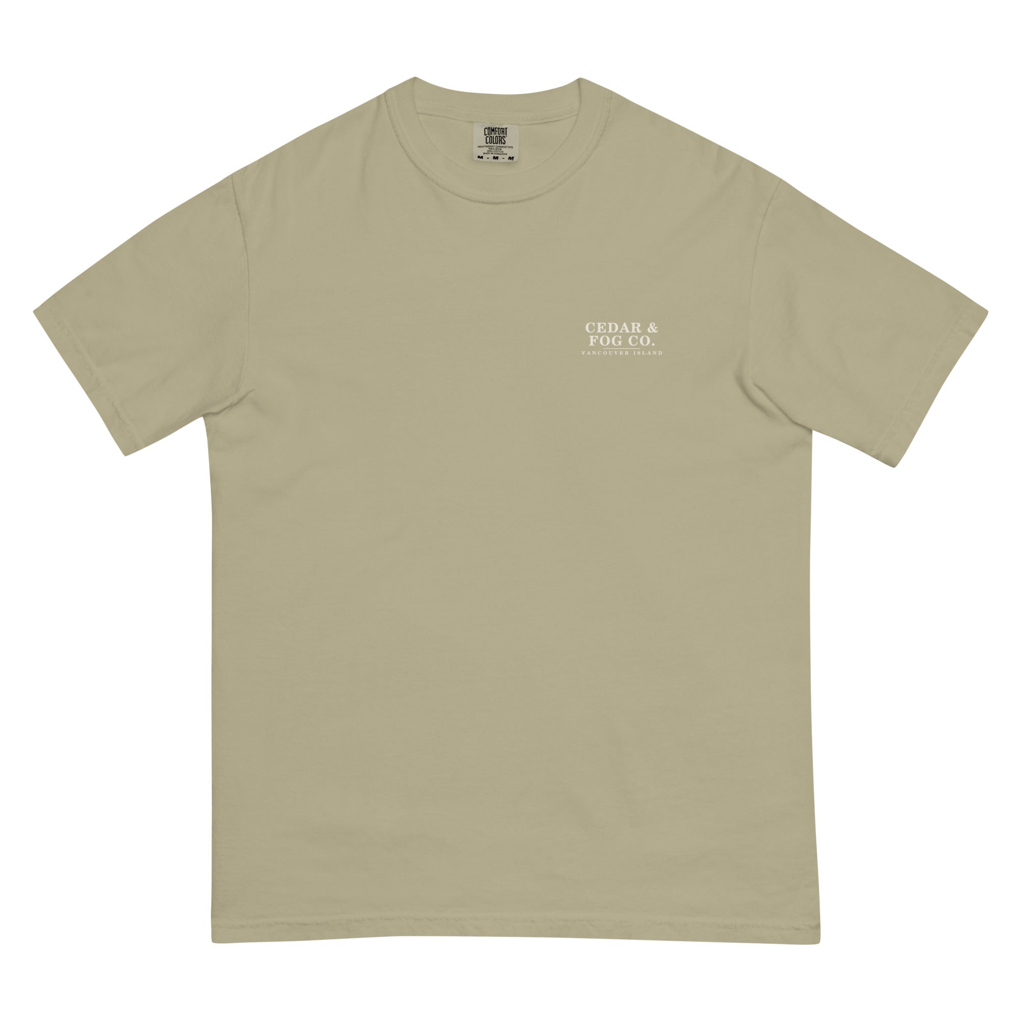 The Last Light Tee in khaki, front view