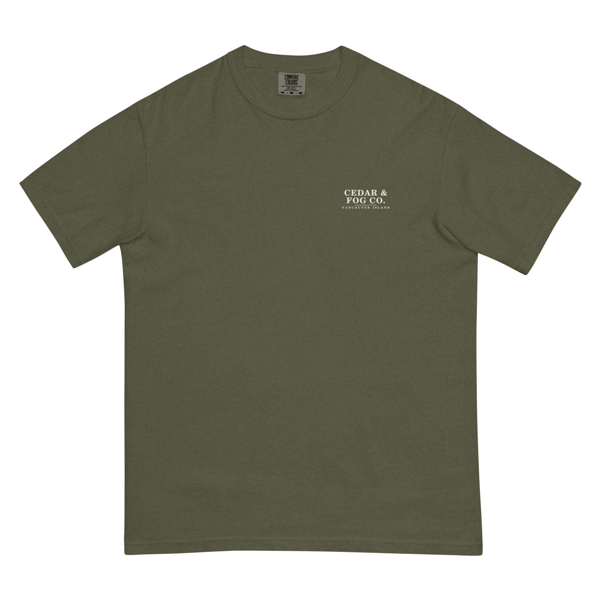 The Last Light Tee in sage, front view